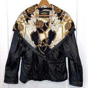 Avanti Women’s Vintage Genuine Leather Bomber Jacket, Size Large